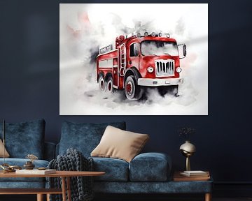 Fire engine for children's room by Moody Mindscape