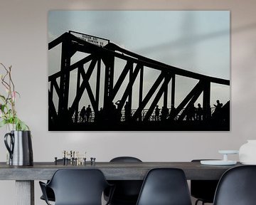 Oude brug silhouette