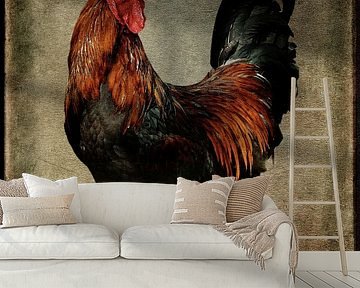 Black-breasted red rooster by Western Exposure