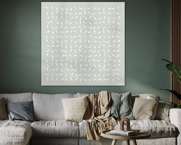 Pattern in sage green with white brushstrokes by Imaginative