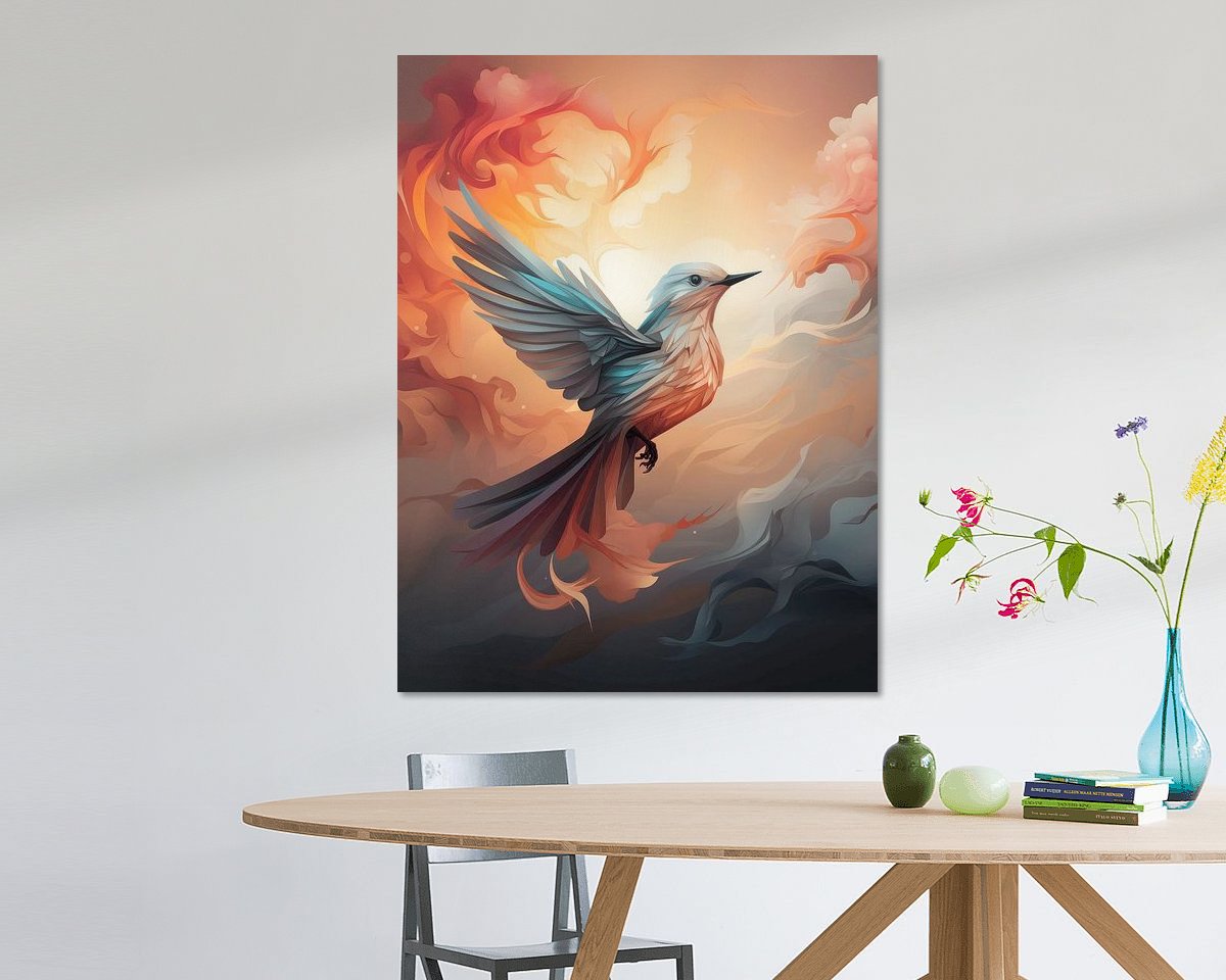 Voorbeeld van het werk in een kamer