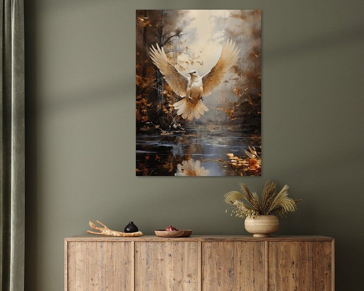 Voorbeeld van het werk in een kamer