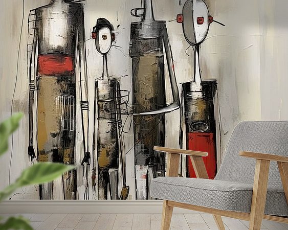 Voorbeeld van het werk in een kamer