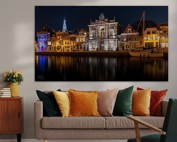 Spaarne de Haarlem la nuit sur Michel Swart