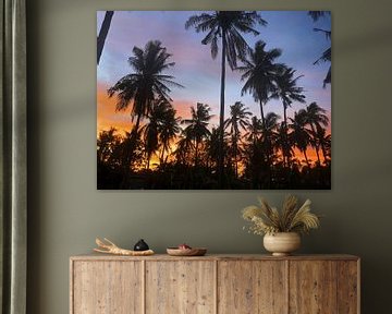 Palmbomen in de zonsondergang van Felix Wiesner