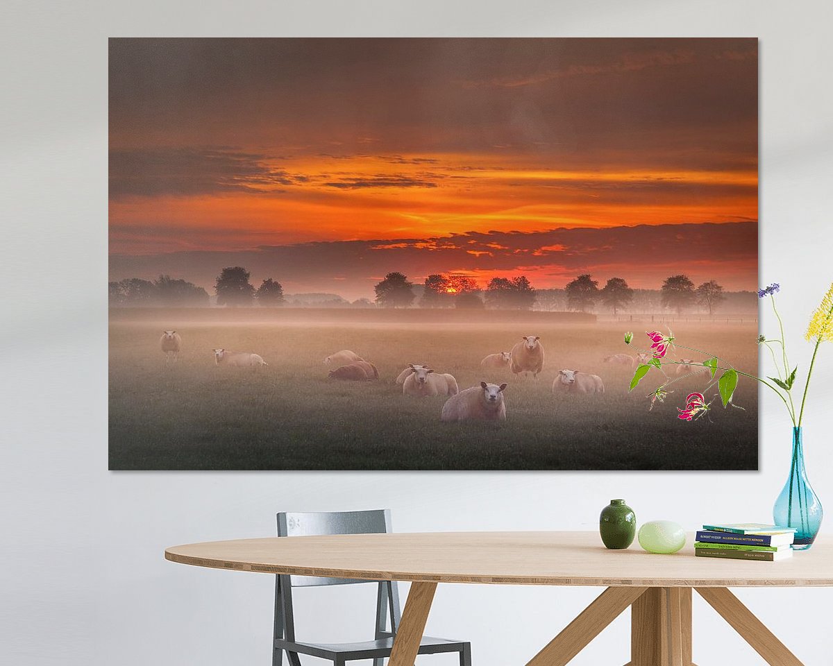 Voorbeeld van het werk in een kamer