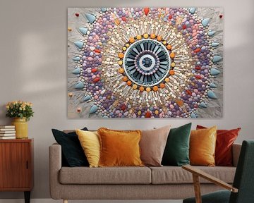 Mandala Mandala sur Peinture Abstraite