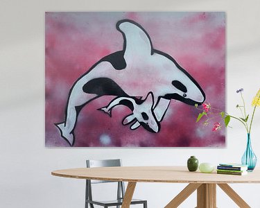 Voorbeeld van het werk in een kamer