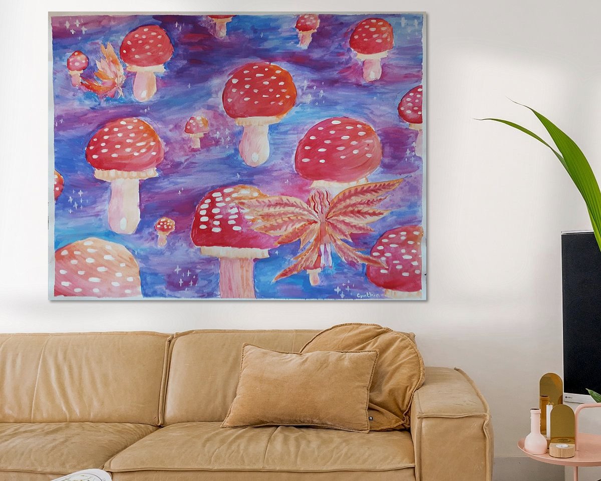 Voorbeeld van het werk in een kamer