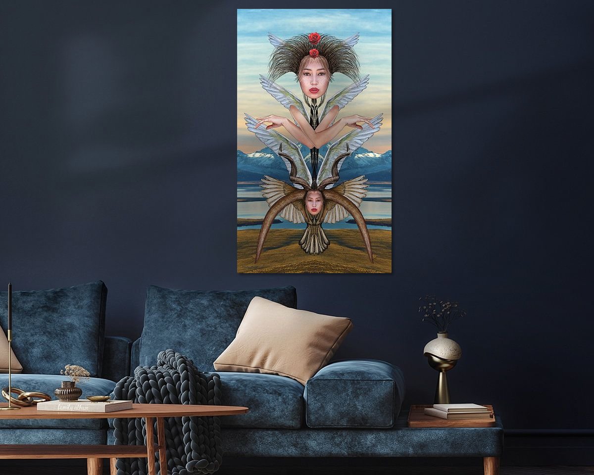 Voorbeeld van het werk in een kamer