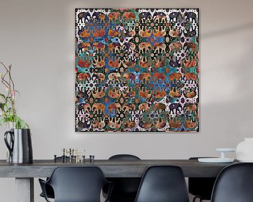 olifant india kleurrijk design van Wilfried van Dokkumburg