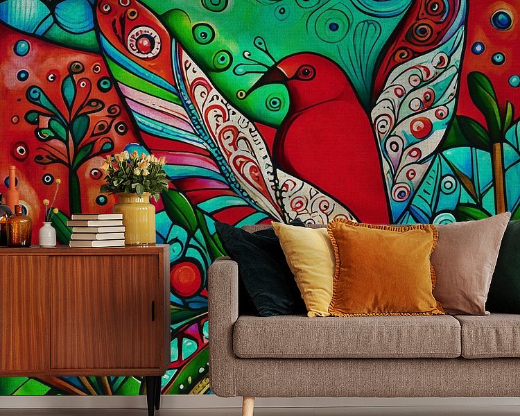 Voorbeeld van het werk in een kamer