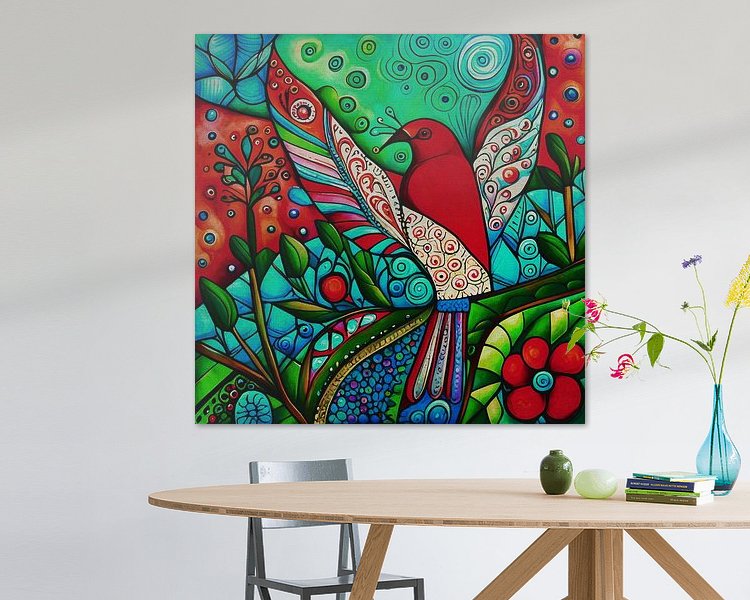 Voorbeeld van het werk in een kamer