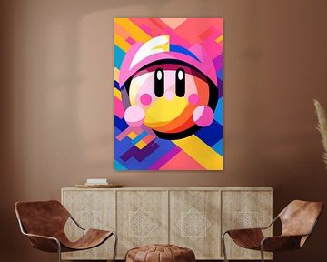 Schattig Kirby-spel Popart van Qreative