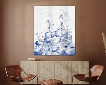 VOC schip - Delfts blauwe tegels van by Maria