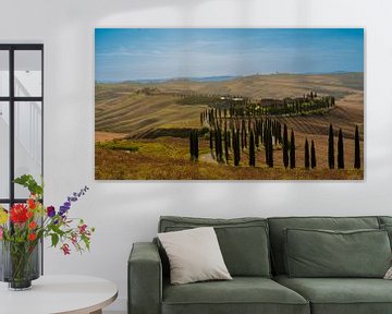 Panoramic View : Cappella Vitaleta, Val d'Orcia#0029 van Johannes Jongsma