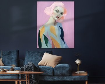 Colourful modern portrait by Carla Van Iersel