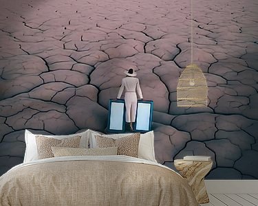 Voorbeeld van het werk in een kamer