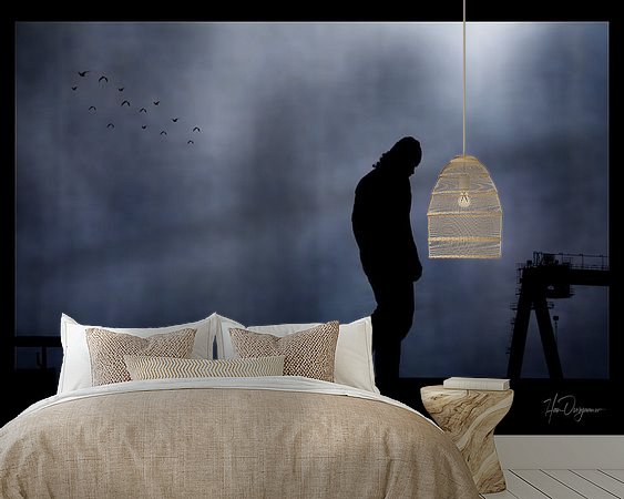 Voorbeeld van het werk in een kamer