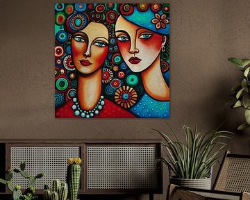 Twin sisters looking straight at you no.2 by Jan Keteleer