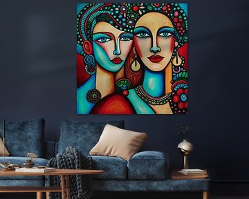 Twin sisters looking straight at you no.1 by Jan Keteleer