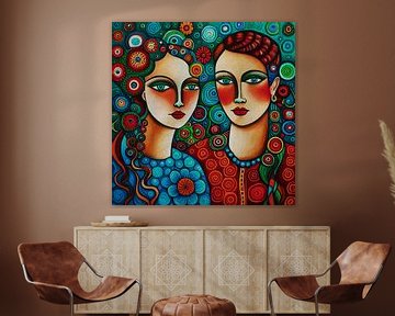 Twin sisters looking straight at you no.12 by Jan Keteleer