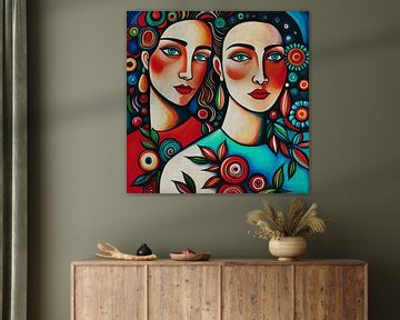 Twin sisters looking straight at you no.8 by Jan Keteleer