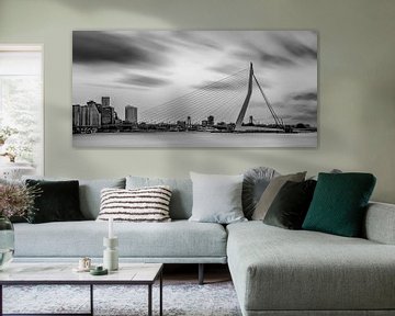 Skyline de Rotterdam en noir et blanc