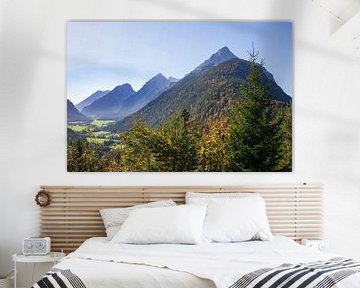 Leutasch valley with mountains in autumn, Mittenwald by Torsten Krüger