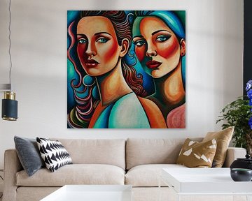 Twin sisters looking straight at you no.18 by Jan Keteleer