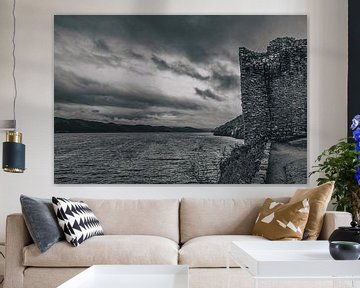 Urquhart Castle on the famous Loch Ness lake in Scotland. Beautiful scenery in a tranquil atmosphere. Silence, peace and solitude. by Jakob Baranowski - Photography - Video - Photoshop