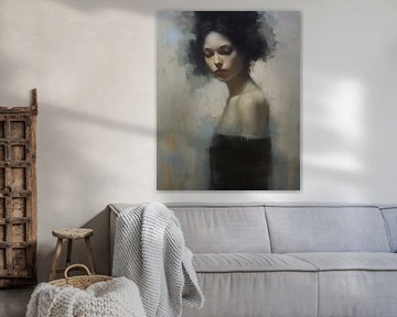 Jasmine, modern abstract portret van Carla Van Iersel