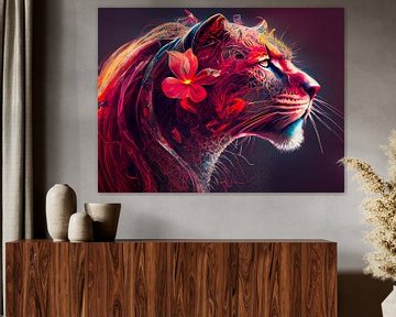 Tiger mit Kunst Farben von Mustafa Kurnaz