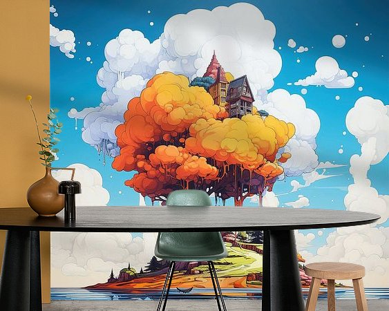 Voorbeeld van het werk in een kamer