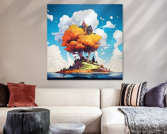 Voorbeeld van het werk in een kamer