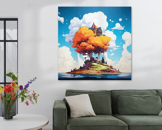 Voorbeeld van het werk in een kamer