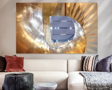Composition #1: Spiral Staircase in Grey and Gold van Rini Kools