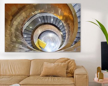 Composition #7: Spiral Staircase in Grey and Gold van Rini Kools