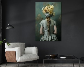 Woman with flowers in her hair by Art Lovers