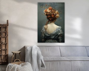 Femme au couvre-chef floral sur Art Lovers