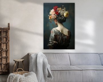 Portrait de couronne de fleurs sur Art Lovers