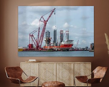 Mammoth ring crane on quay in schiedam by Arthur Bruinen