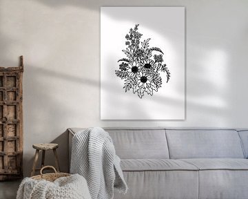 Illustration Blumenstrauß mit Sonnenblumen von KPstudio