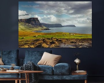 Neist Point op het Isle of Skye in Groot-Brittannië. Panorama klif. Schotland Hooglanden! van Jakob Baranowski - Photography - Video - Photoshop