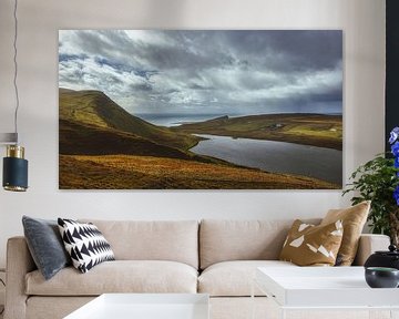 Verlaten eenzaamheid bij Neist Point. Isle of Skye in Groot-Brittannië. Panorama klif in de Schotse Hooglanden! van Jakob Baranowski - Photography - Video - Photoshop