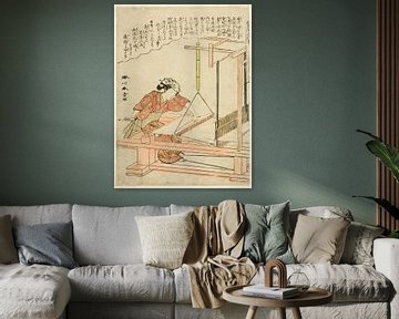 Katsukawa Shunsho - zijde weven, plaat 1 van Peter Balan