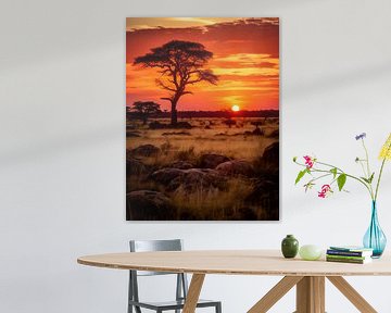 Zonsondergang in Afrika V1 van drdigitaldesign