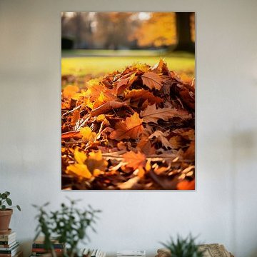 Piles of leaves in autumn V2