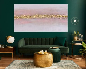 Golden Hour - beige met goud van Sylvie Anneloes art