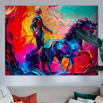 Een man met een paard